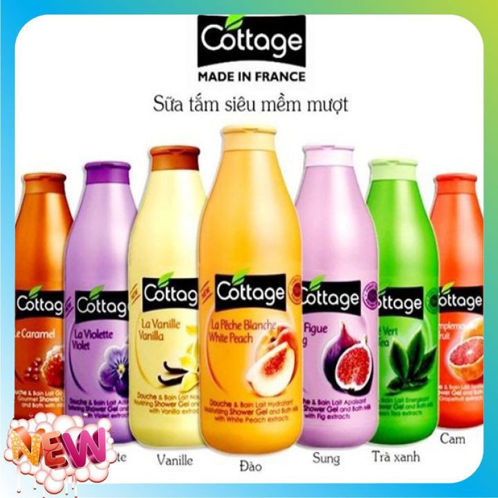🍅🍅Hàng Auth🍅🍅 Sữa Tắm Dưỡng Thể / COTTAGE /Sữa Tắm Trắng Da Cottage 750ml Của Pháp