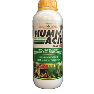 Phân bón Humic Acid Plus 408 chai 1 lít giúp hoa to, trái lớn, chống rụng bông cho cây trồng.