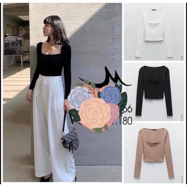SỈ ÁO THUN CỔ VUÔNG DÀI TAY