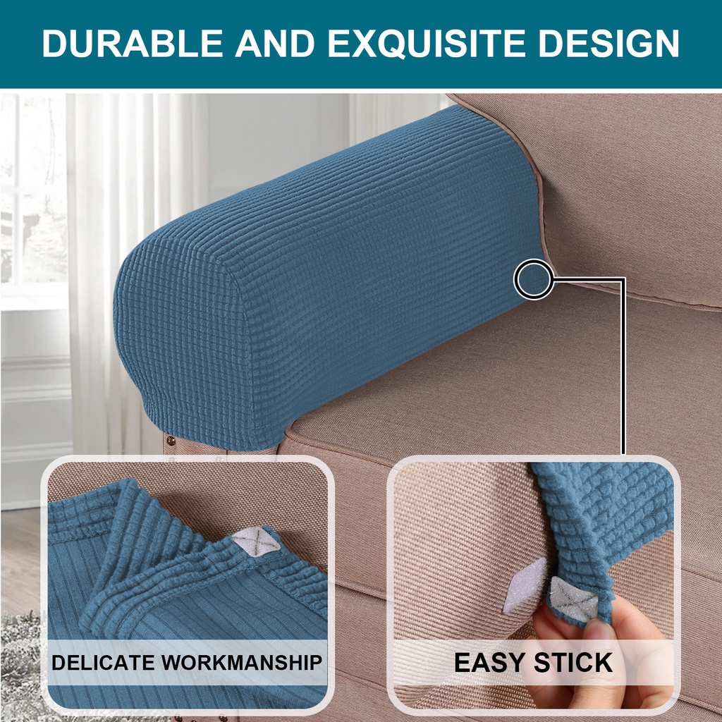 Bộ 2 vỏ bọc tay vịn ghế sofa co giãn tiện dụng trang trí nhà cửa