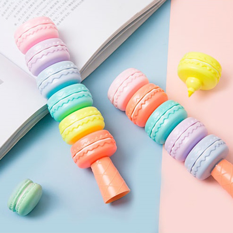 Set 6 Phấn Bắt Sáng Màu Macaron Dễ Thương Có Thể Tháo Rời