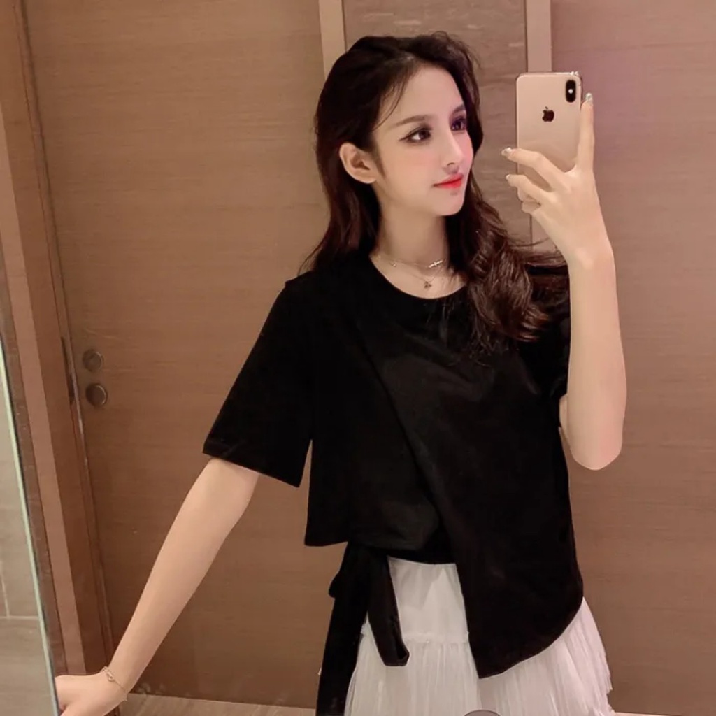 Aó Thun Captop Cột Dây Cute Dễ Thương