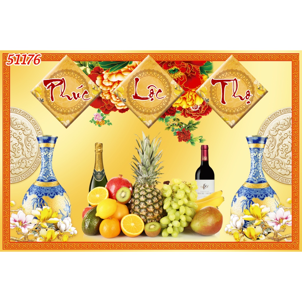 Tranh dán tường bàn thờ tổ tiên, linh thiêng