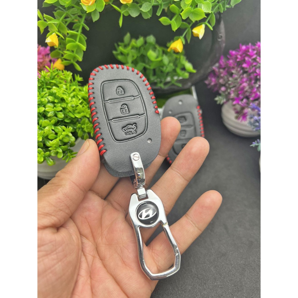 Bao Da Bò bọc chìa khóa xe HUYNDAI I10,Tucson,Elantra bản thông minh