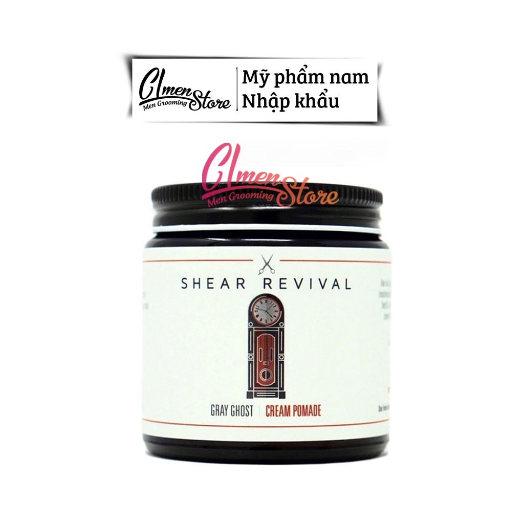 [Shear Revival] Gray Ghost Strong Hold Cream Pomade | Sản phẩm tạo kiểu tóc