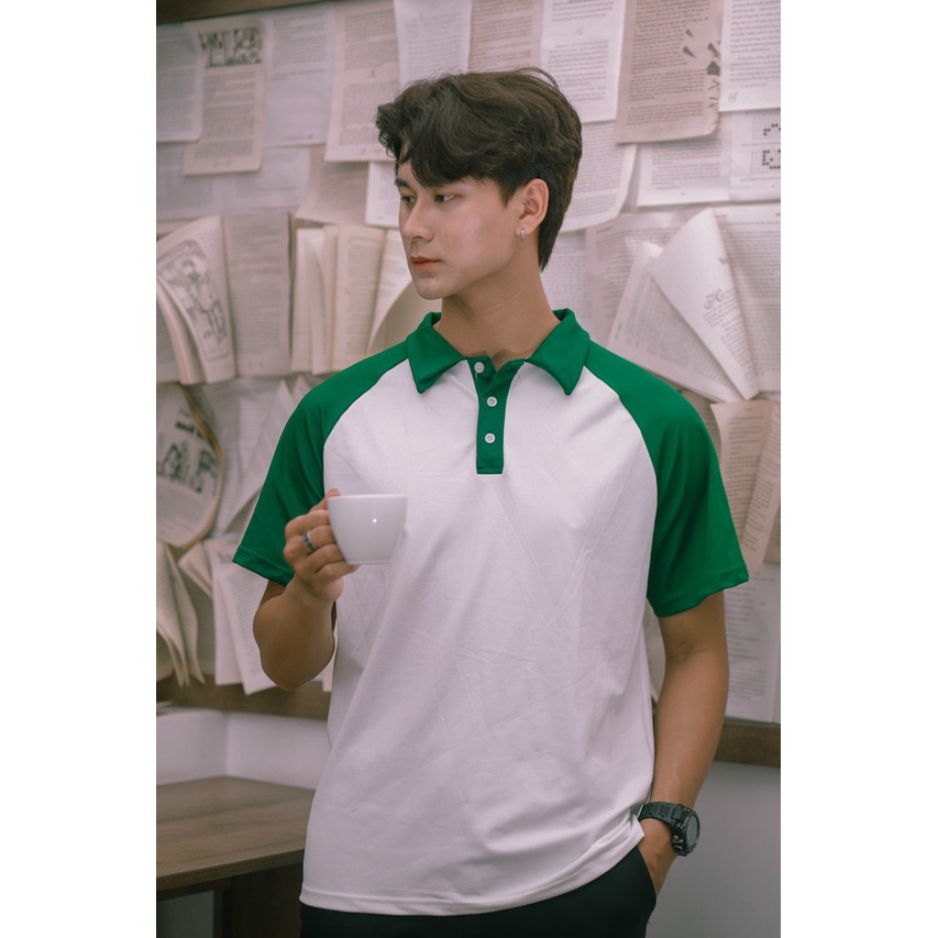 Áo polo phối xanh trắng siêu đẹp