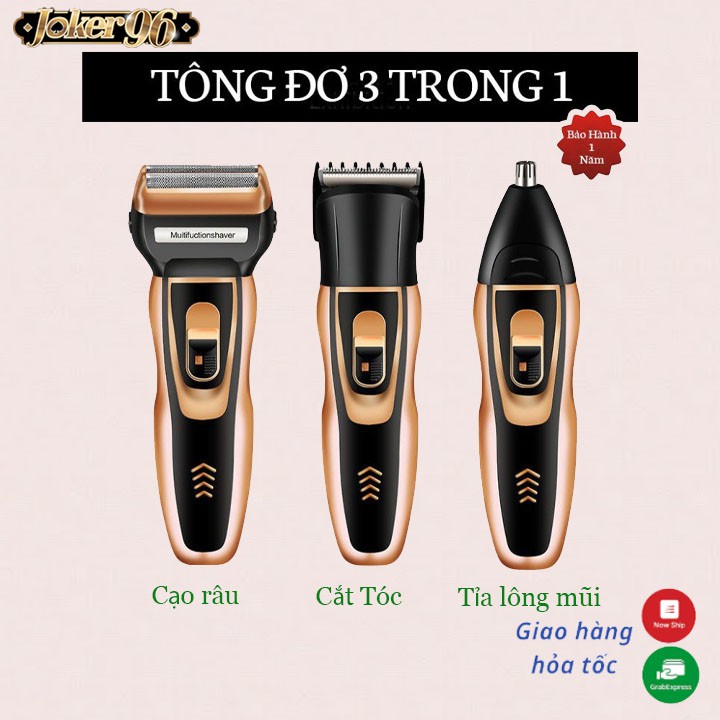 Tông đơ cắt tóc 3in1 DL-9007, Máy hớt tóc cầm tay sạc điện 13w đa năng tiện lợi