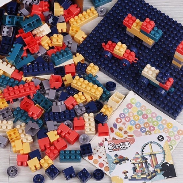 Bộ ghép hình 520 cho tiết cho bé, ghép hình phát triển tư duy cho bé, đồ chơi Lego cho bé