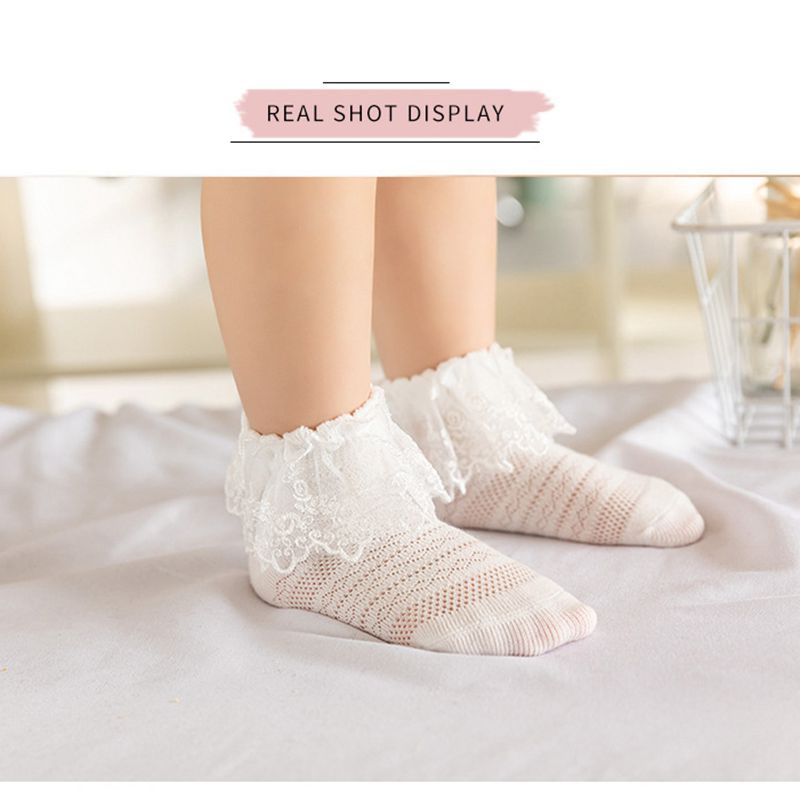 Set 3 Đôi Vớ Ren Lưới Thoáng Khí Dành Cho Bé Gái 0-5 Tuổi