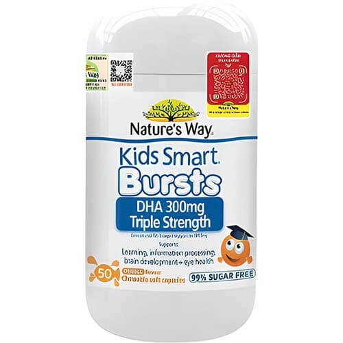 Viên nhai Nature's Way Kids Smart DHA 300mg bổ sung DHA cho bé (50 viên)