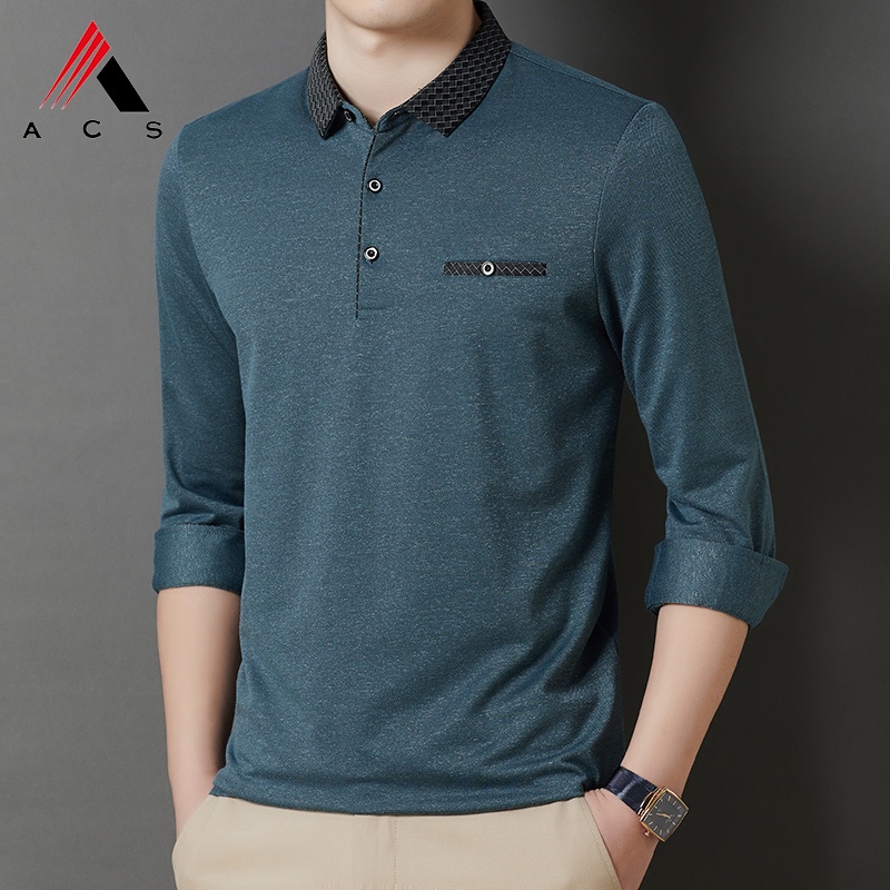 Áo thun polo tay dài cổ điển cao cấp cho nam