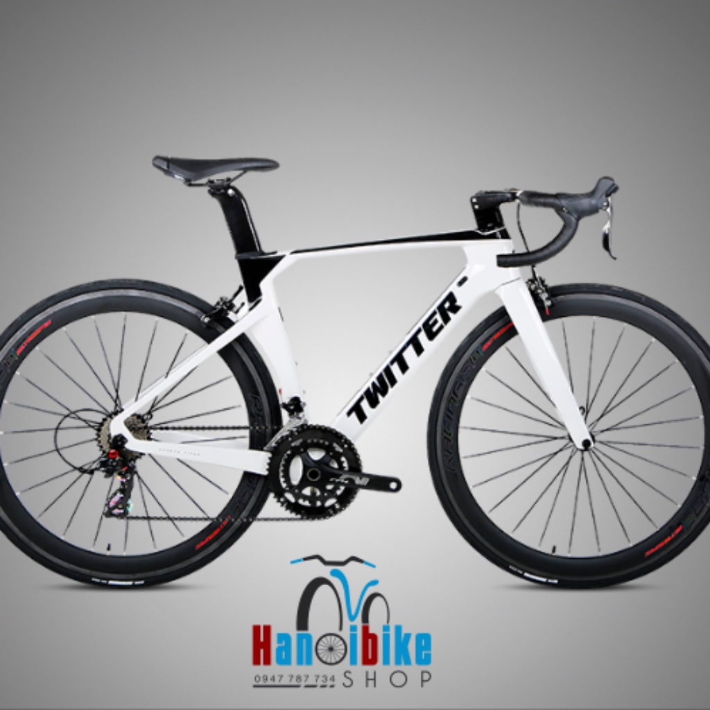 Xe đạp thể thao tay cong Twitter R5 Shimano Claris R2000 2022 Trắng Đen
