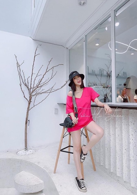 ÁO PHÔNG CỔ TIM TRƠN FOM RỘNG MS13819