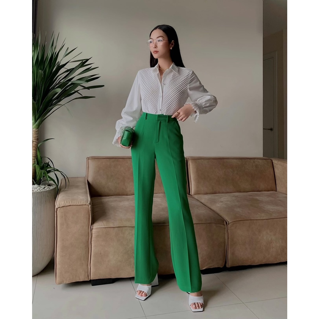 Áo sơ mi cotton lụa mí gân HUONG BOUTIQUE HBSM927