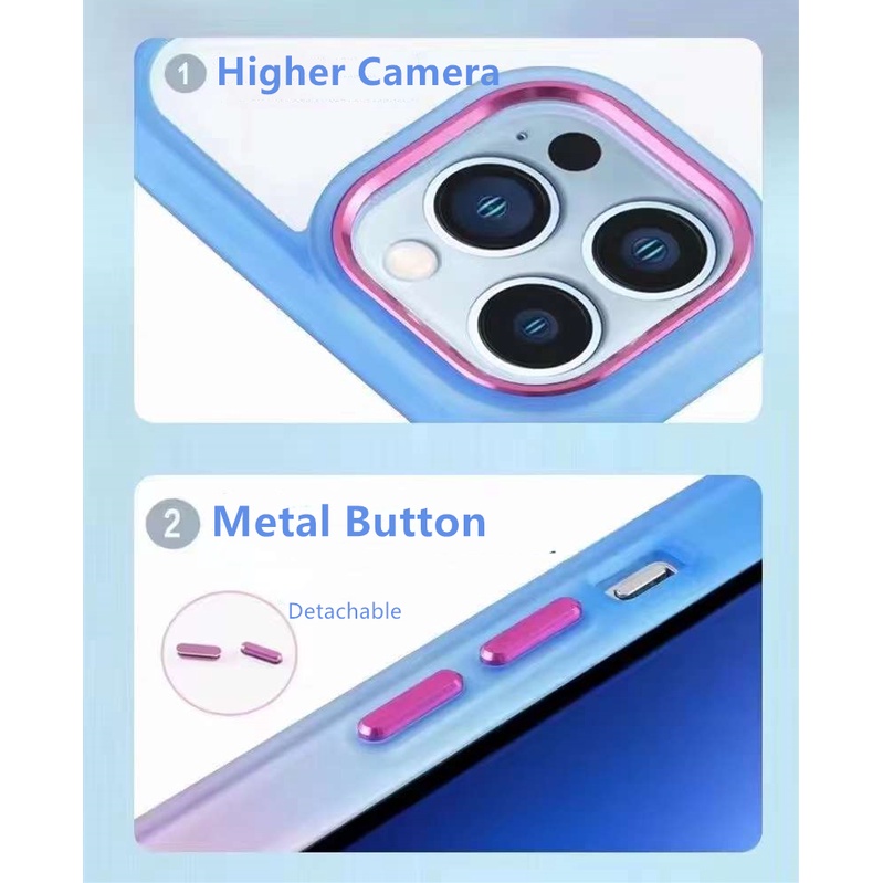 Ốp Điện Thoại Silicon Cứng Chống Sốc Màu Gradient Sang Trọng Cho iPhone 11 12 13 Pro Max 12 Pro 11 Pro Max 12 Pro Max