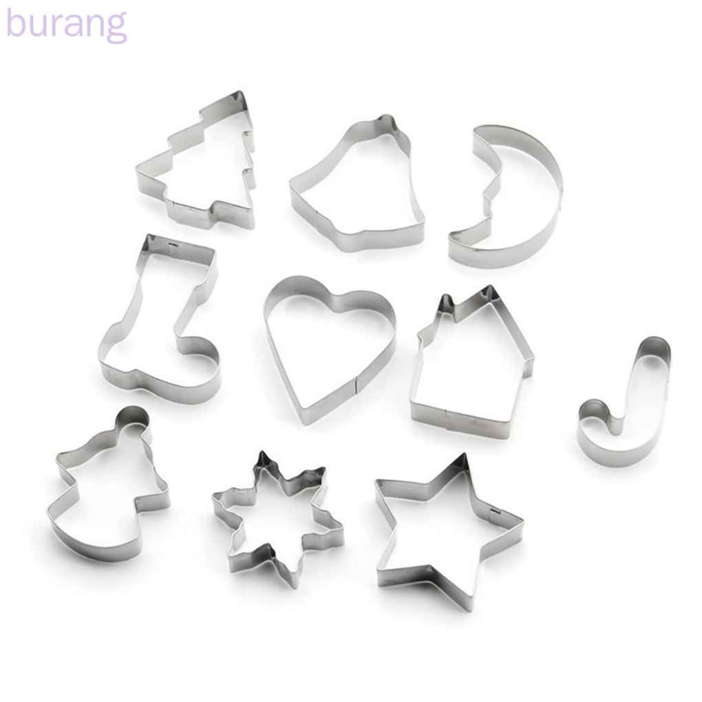 Set 10 khuôn cắt bánh làm từ thép không gỉ chủ đề giáng sinh dễ thương