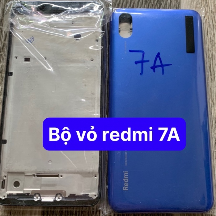 Bộ Vỏ điện thoại zin hãng Xiaomi redmi 7A (Khung xương, miếng lưng, phím bấm, kính camera)