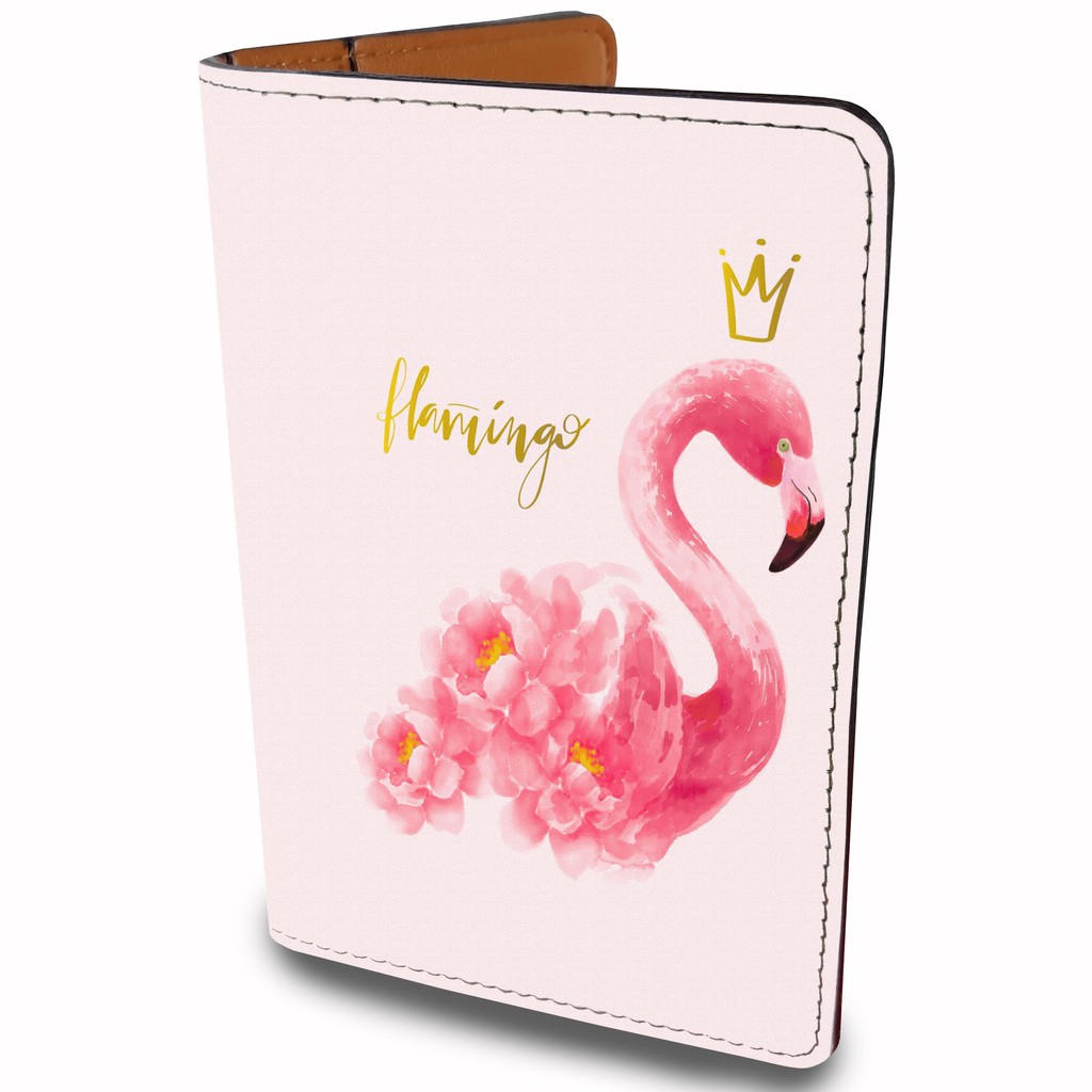 Bao Da Hộ Chiếu Và Phụ Kiện HỒNG HẠC - Ví Đựng Passport Du Lịch Cover Holder FLAMINGO Dễ Thương Cá Tính - LT022