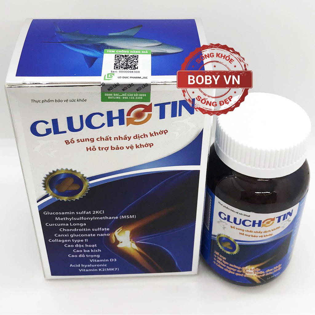 Gluchotin bổ sung chất nhầy dịch khớp bảo vệ khớp (Lọ 60 viên) - Boby