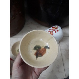 chén chấm vẽ bông Nam Bộ xưa