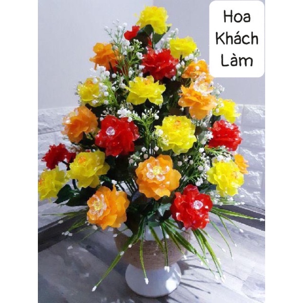 Set vật liệu làm 39 bông hoa hồng cỡ to (không chậu) Handmade