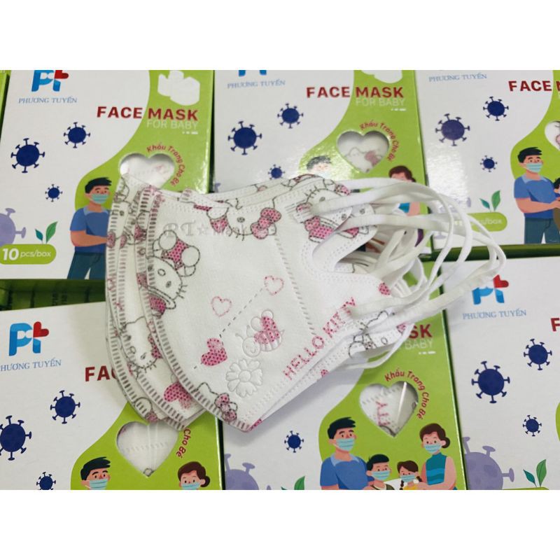 Hộp 10 cái khẩu trang em bé, trẻ em 5D Mask Kids (hàng Nam Anh Famapro )