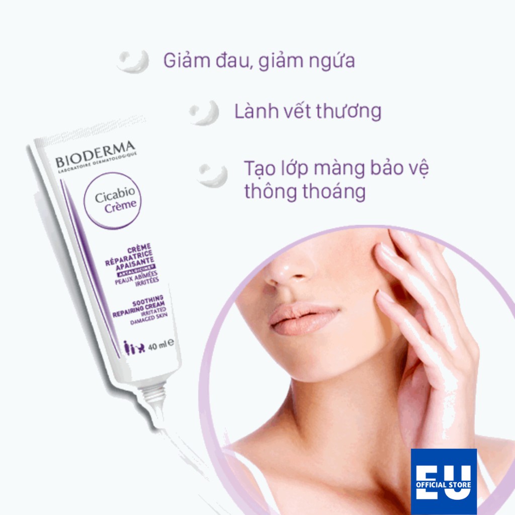 Kem dưỡng phục hồi da tổn thương Bioderma Cicabio Creme - 40ml