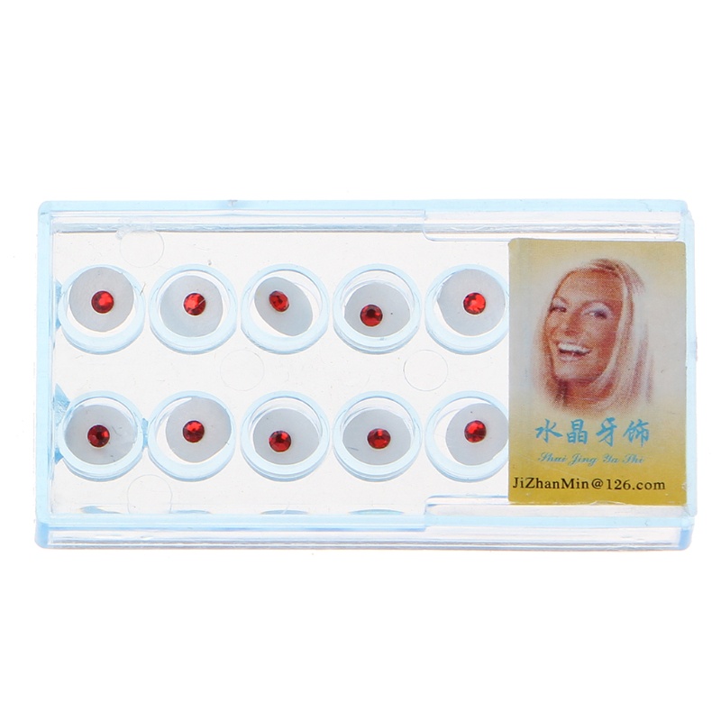 Bộ 10 Đá Pha Lê Trang Trí Răng Đường Kính 2mm