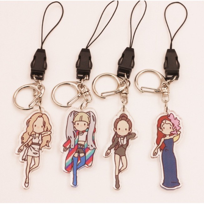 Móc khóa hình các thành viên nhóm nhạc thần tượng Blackpink Jennie/ Lisa/ Jisoo/ Rose