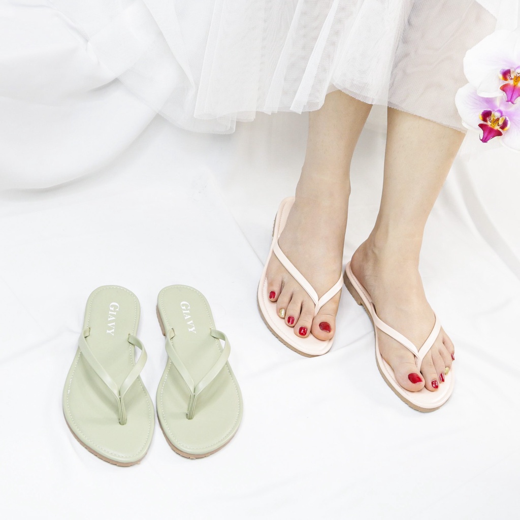Dép kẹp nữ quai mảnh màu pastel xinh xắn C60 - GIÀY GIAVY