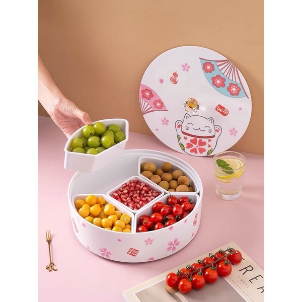 [ HOT ] Hộp đựng bánh kẹo tết 5 ngăn cao cấp