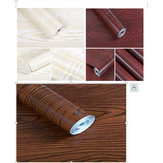 1 mét decal giấy dán tường VÁN GỖ loại dày khổ 60cm có keo sẵn