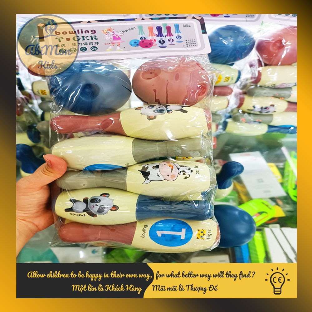 Đồ Chơi Ném Bóng Bowling Cho Bé (2 bóng) ☘️ Montessori cao cấp ✨ Đồ chơi Gỗ - Giáo Dục - An toàn - Thông minh