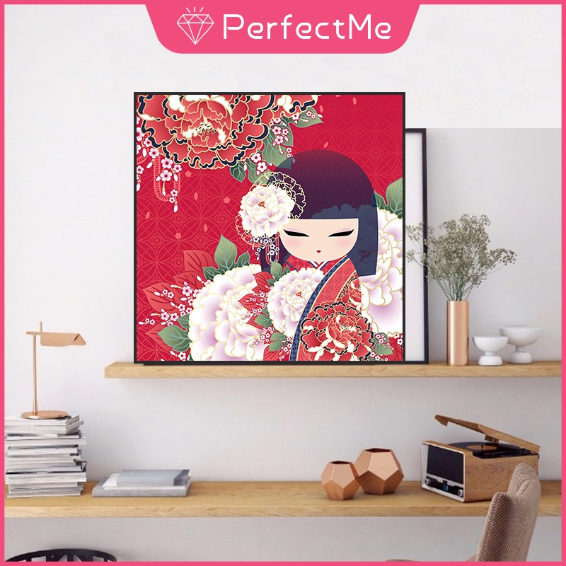 Set tranh đính đá 5D tự làm kích thước 40*40cm​ có 20 họa tiết búp bê