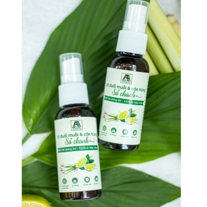 Xịt Tinh Dầu Đuổi Muỗi &amp; Côn Trùng Tinh chất Sả Chanh 50ml AN AN