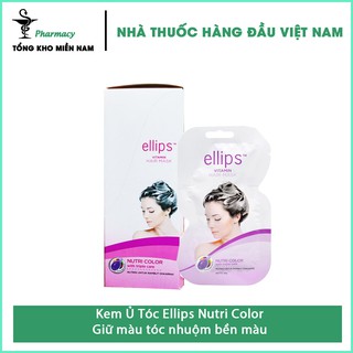 Kem Ủ Tóc Ellips Nutri Color / Ellips Màu tím - Giữ màu tóc nhuộm bền màu – hộp 12 gói – Tổng Kho MiềnNam