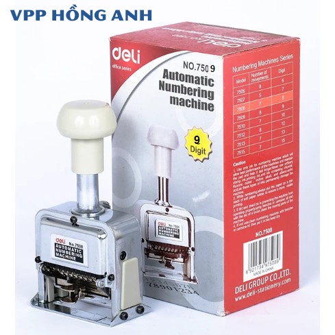 Máy Đóng số tự động Deli - 6 số, 7 số, 8 số, 9 số, 10 số dùng đánh số thứ tự, số trang, số seri...