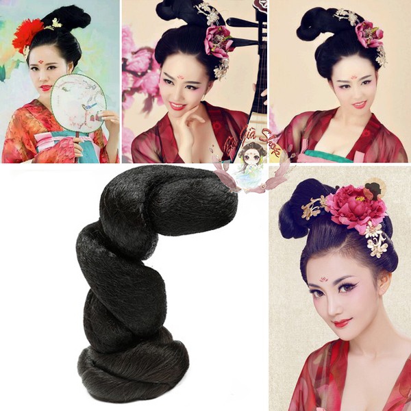 Các mẫu búi tóc cổ trang cơ bản tóc giả