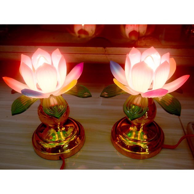 Cặp Đèn sen-Đèn thờ cắm điện