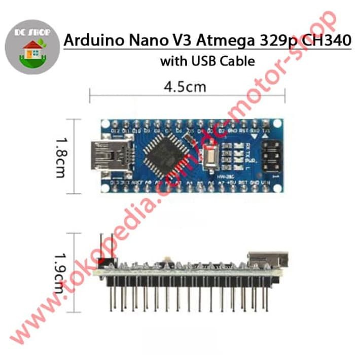 Arduino Nano V3 Ch340 Clone Atmega328P Không Dây