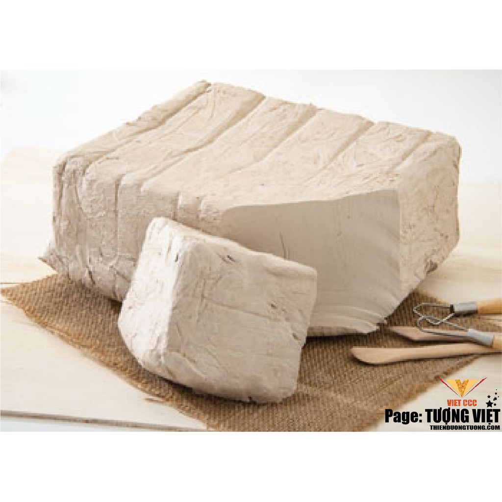 Đất sét cao lanh 3kg, trắng ngà, nặn trang trí