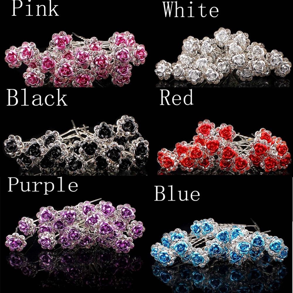 Set 20 kẹp tóc hình hoa đính kim cương giả dễ thương cho nữ