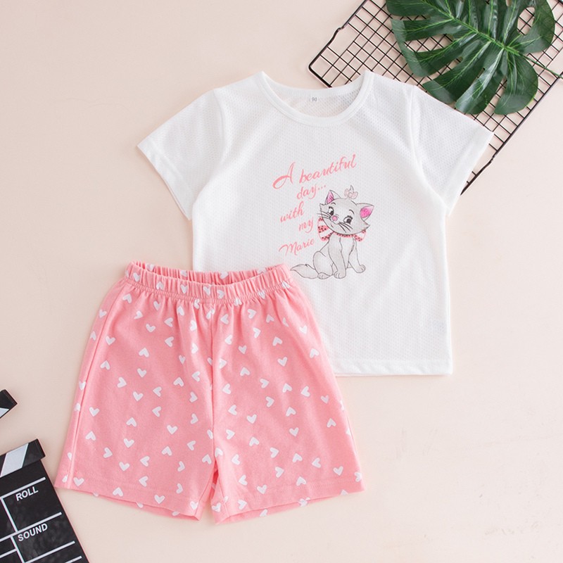 Set Áo Thun Tay Ngắn &amp; Quần Short Cho Bé Gái