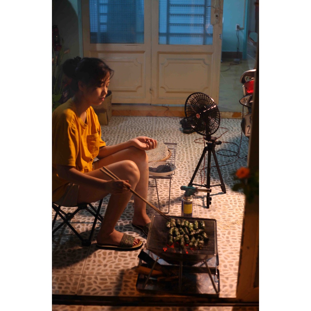 Quạt điện 12v lồng sắt dành cho cắm trại dã ngoại