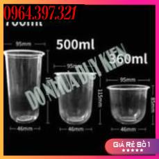 NOWSHIP 50 Ly/ Cốc Nhựa Chữ U 360ml-500ml-700ml Chưa Bao Gồm Nắp Loại Đẹp - Đựng Đồ Uống - Có Thể Dùng Được Màng Ép Ly