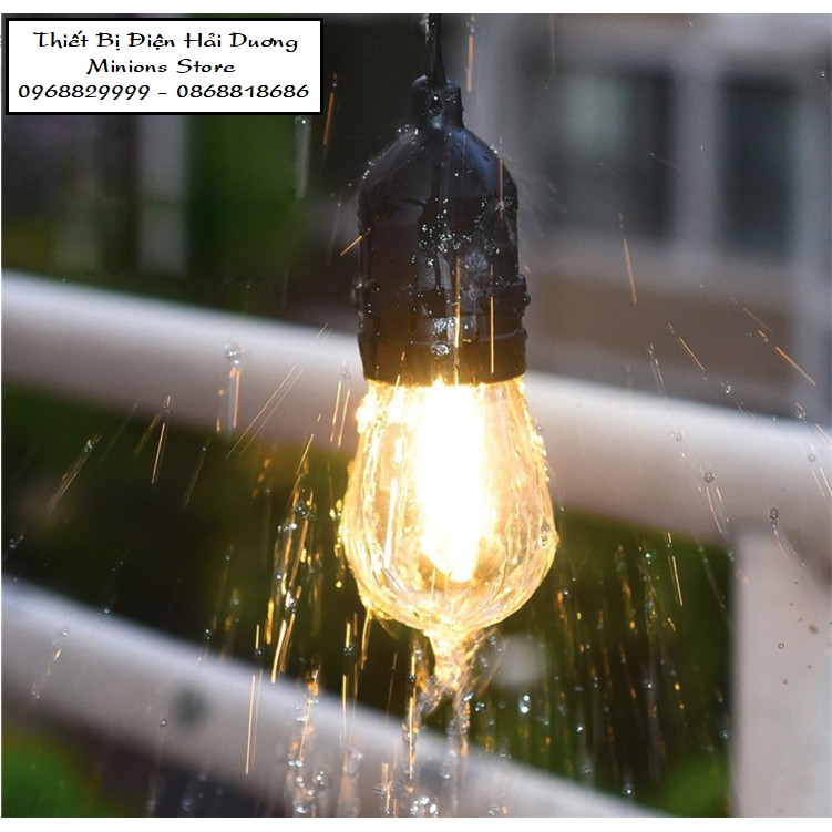 Bộ dây đui đèn thả trang trí chống nước ngoài trời IP65 TN121 có phích cắm và đầu nối nhiều bộ - Bảo hành 12 tháng