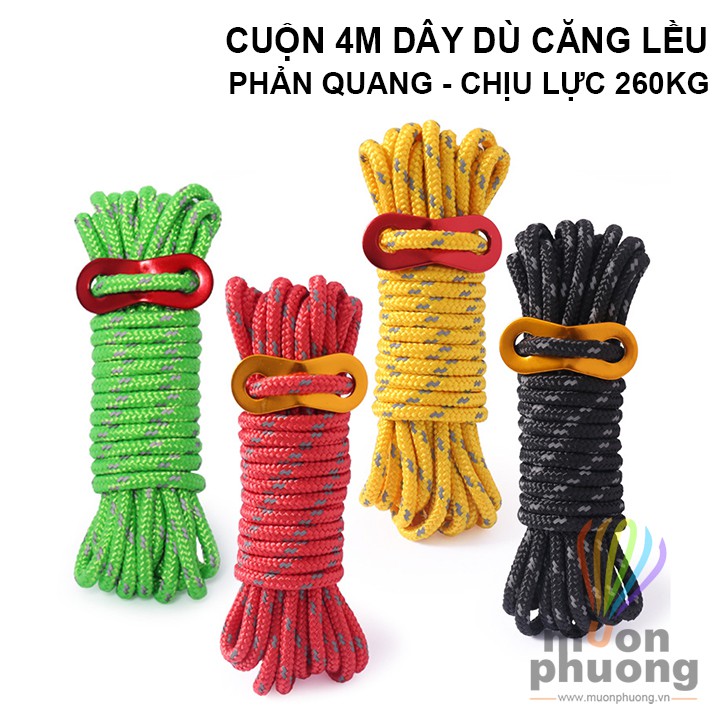 Dây dù phản quang căng dựng lều bạt chống gió phơi treo móc đồ cắm trại dã ngoại - MUÔN PHƯƠNG SHOP