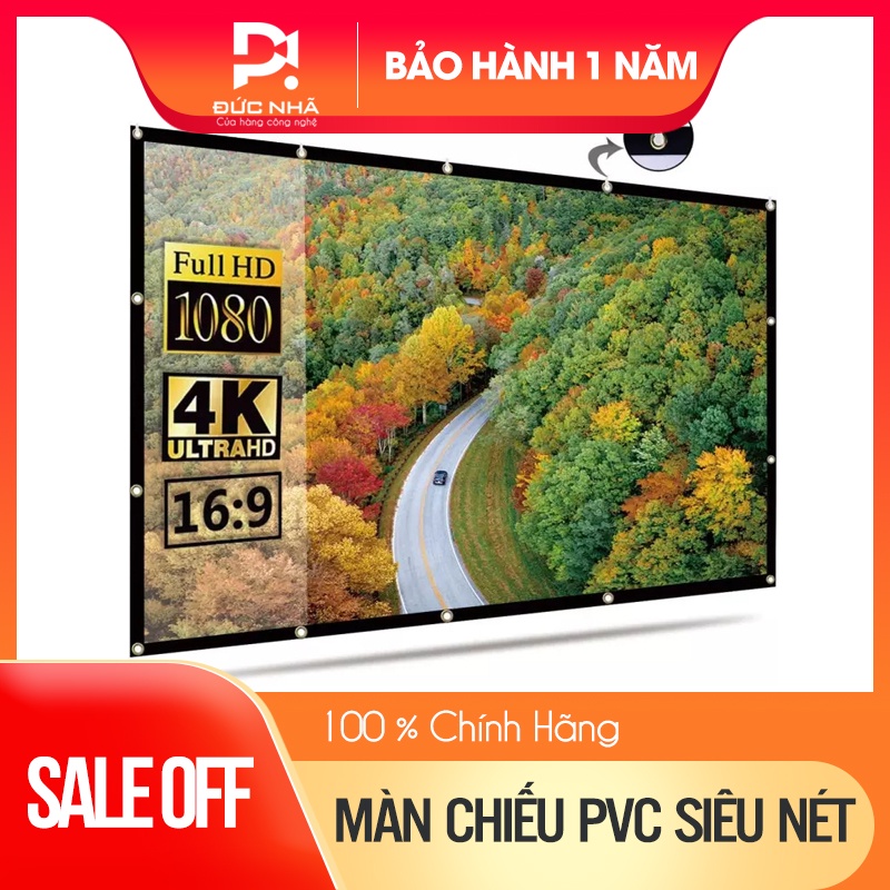 Màn chiếu sợi thủy tính trắng siêu nét chuyên dụng cho máy chiếu - loại dày 4 lớp, tương phản cao