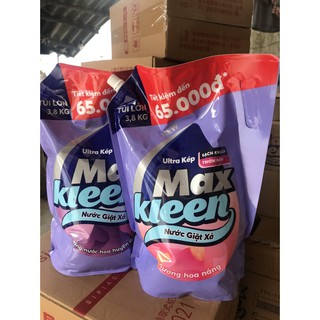 Túi 3.8kg nước giặt Maxkleen các hương thơm.