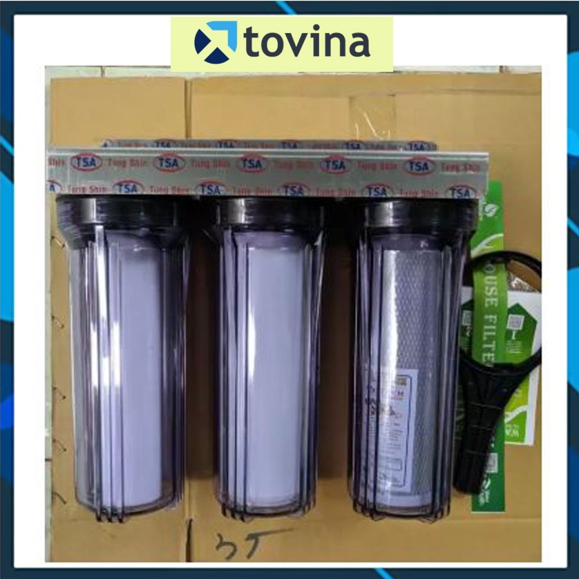 Bộ Lọc Sinh Hoạt 3 Cấp 10inch 3 Ly Trong   ---  Bộ Lọc Thô 3 Cấp 3 Ly Trong
